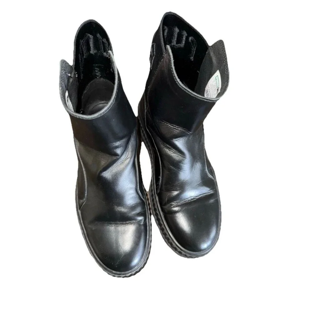 Fenty x PUMA Rihanna Platform Chelsea Sneaker Boots Size 9.5 Womens Black Used - Picture 7 of 8